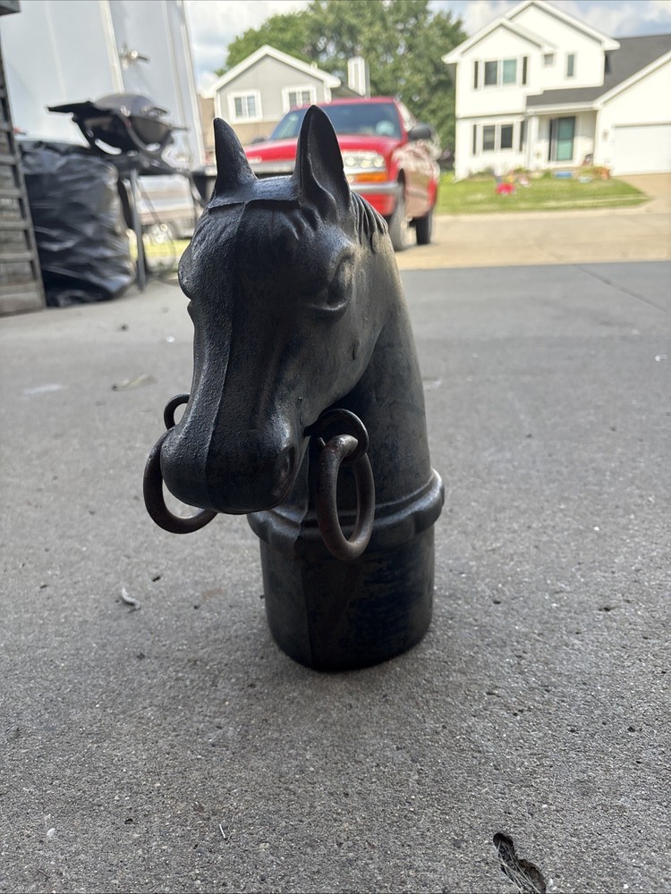 Antique Cast Iron Horse Head Hitching Post