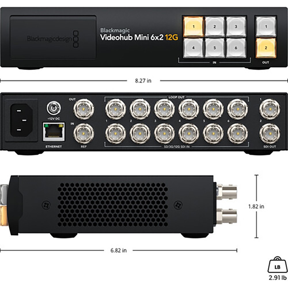 Blackmagic Videohub Mini 6x2 12G