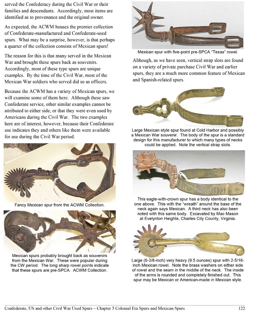 Confederate, US & Other Civil War Used Spurs, ENLARGED & REVISED SECOND EDITION!