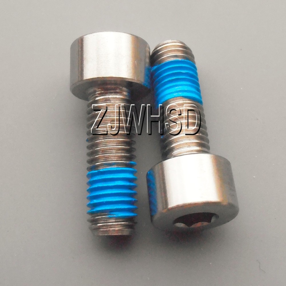 2pcs M7 x 20 Ti Titanium Screw Bolt Allen hex Socket Cap head with ThreadLocker