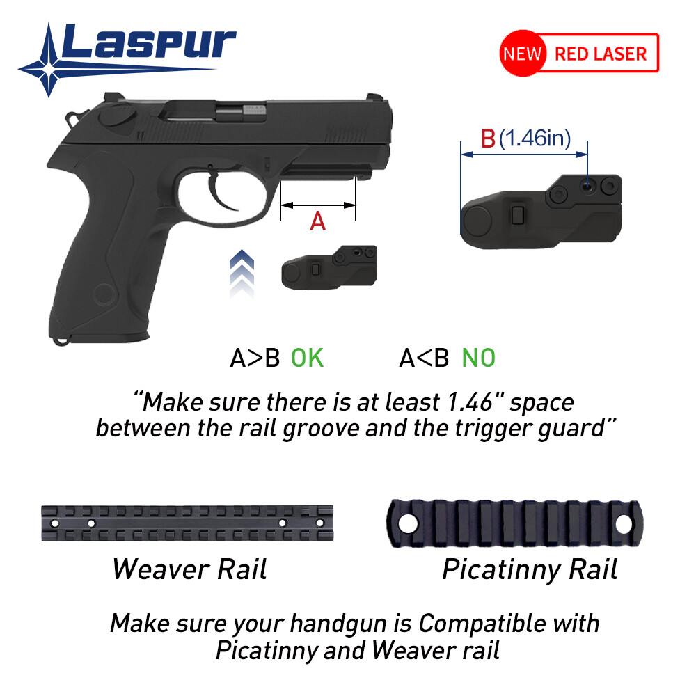 Laspur Sensor Switch Tactical Laser Sight Magnetic Touch Rechargeable Battery