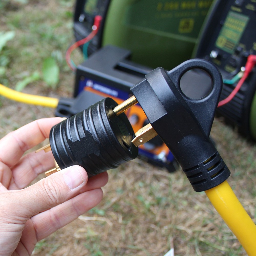 3 Prong RV Generator Adapter Connector Plug L5-30 to TT-30 30 Amps - 3750 Watts