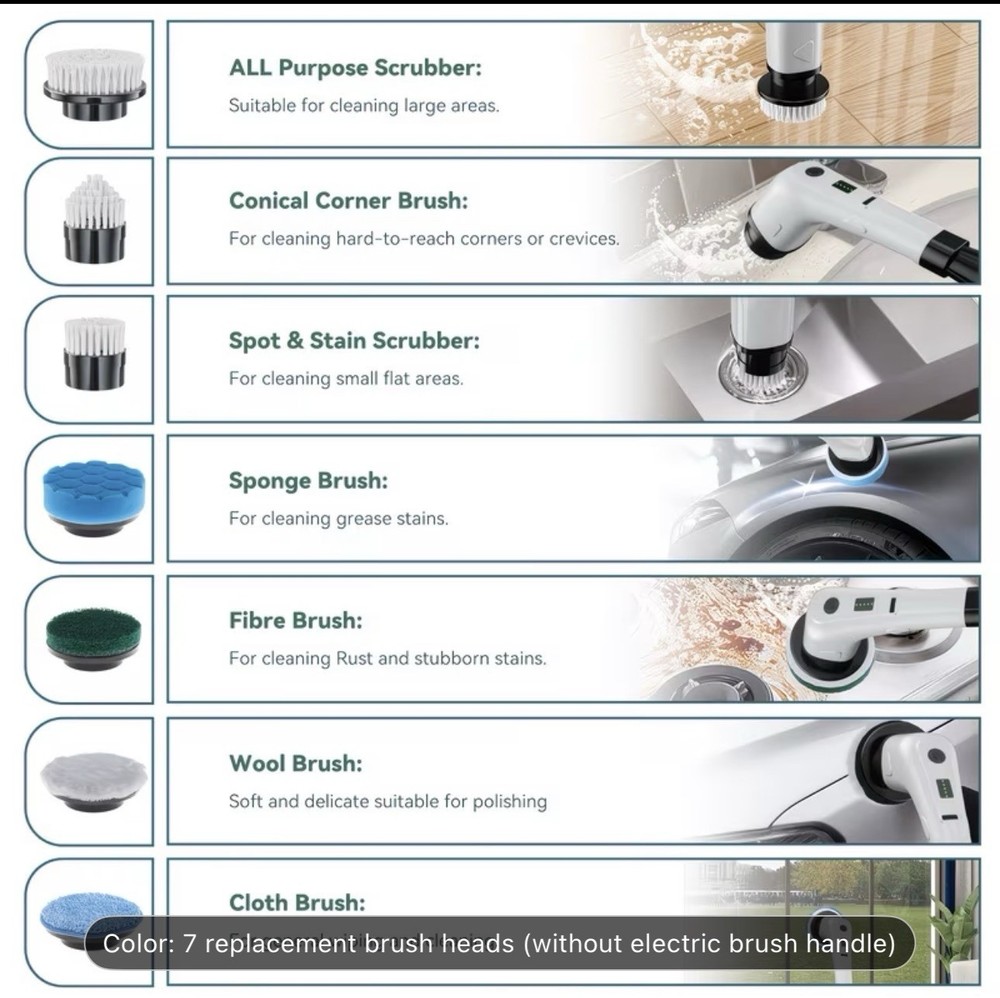 Multi-Functional Cleaning Brush Set (7 Heads)