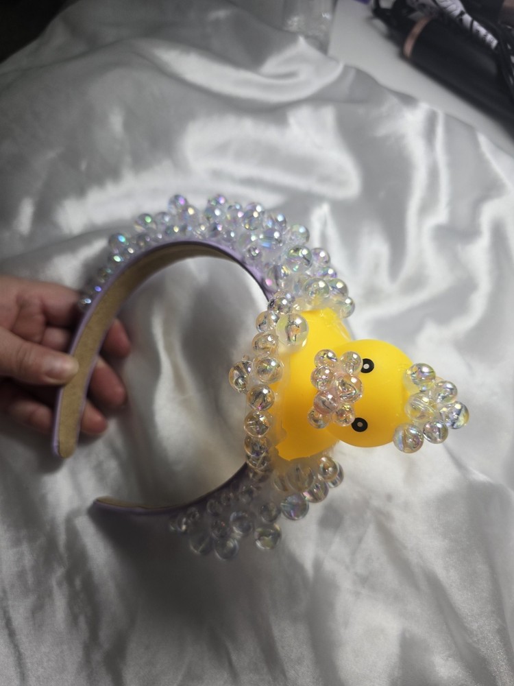 Handmade Beaded Headband with Yellow Duck Decoration