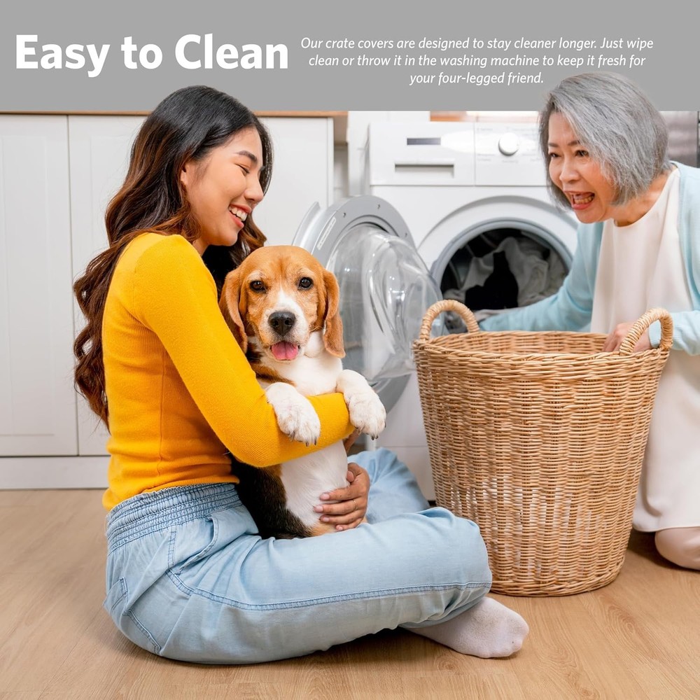 Versatile Black Dog Crate Cover - Privacy, Security & Machine Washable Design