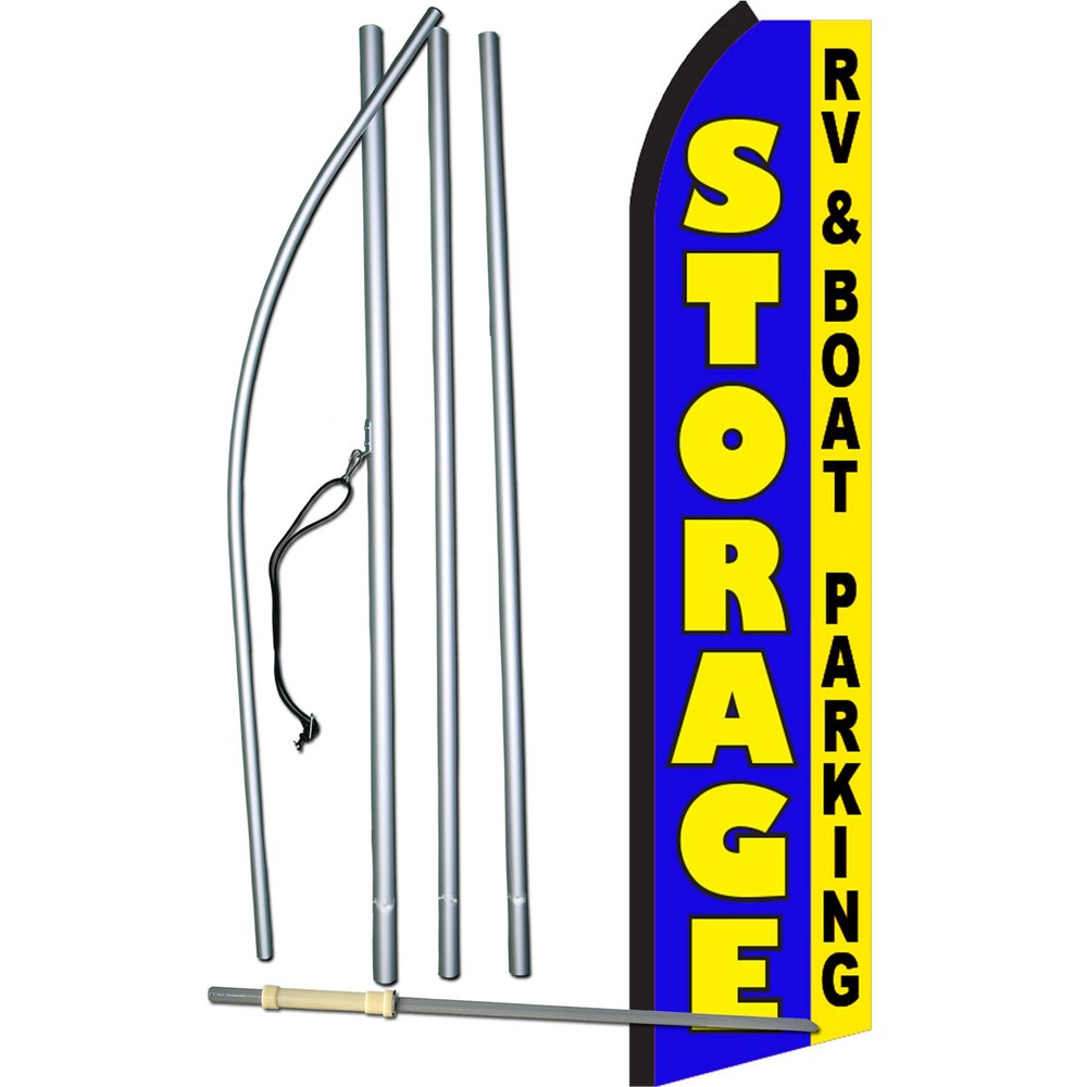 Storage Rv & Boat Complete Swooper Flag Bundle