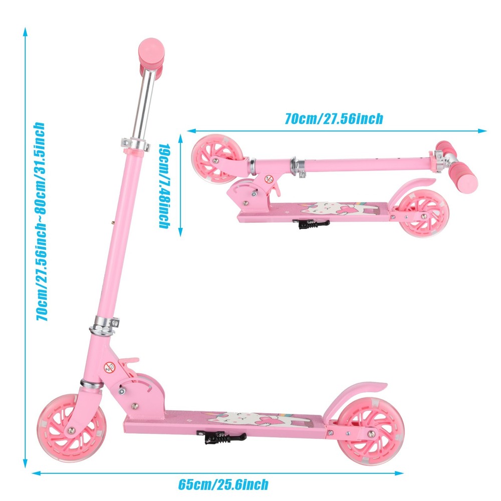 Folding Scooter Handlebar Adjustable with LED Light Up Wheels for Beginner & Kid