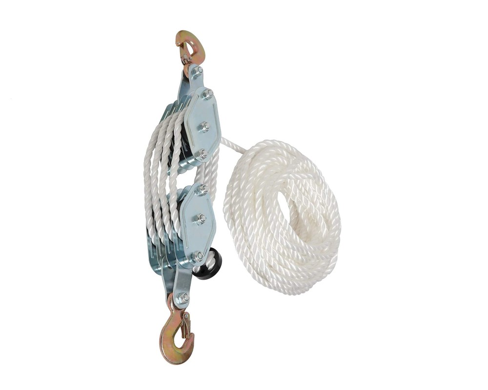 SoB Block and Tackle Pulley System for Lifting Objects - 4000LB Breaking Stre...