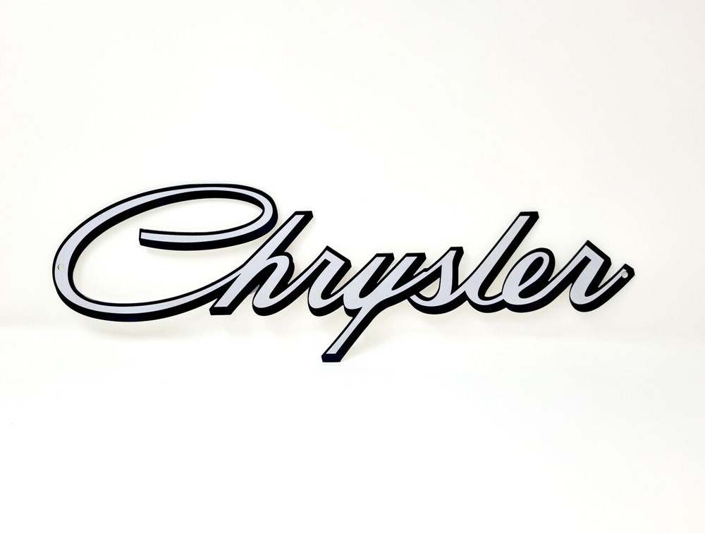 Chrysler Script Steel Sign Large - 30" x 9.4"