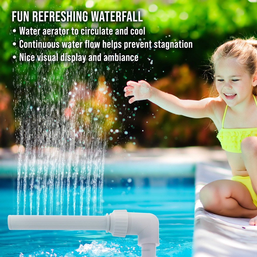 U.S. Pool Supply Waterfall Spray Fountain - Adjustable Direction, Angle, Height