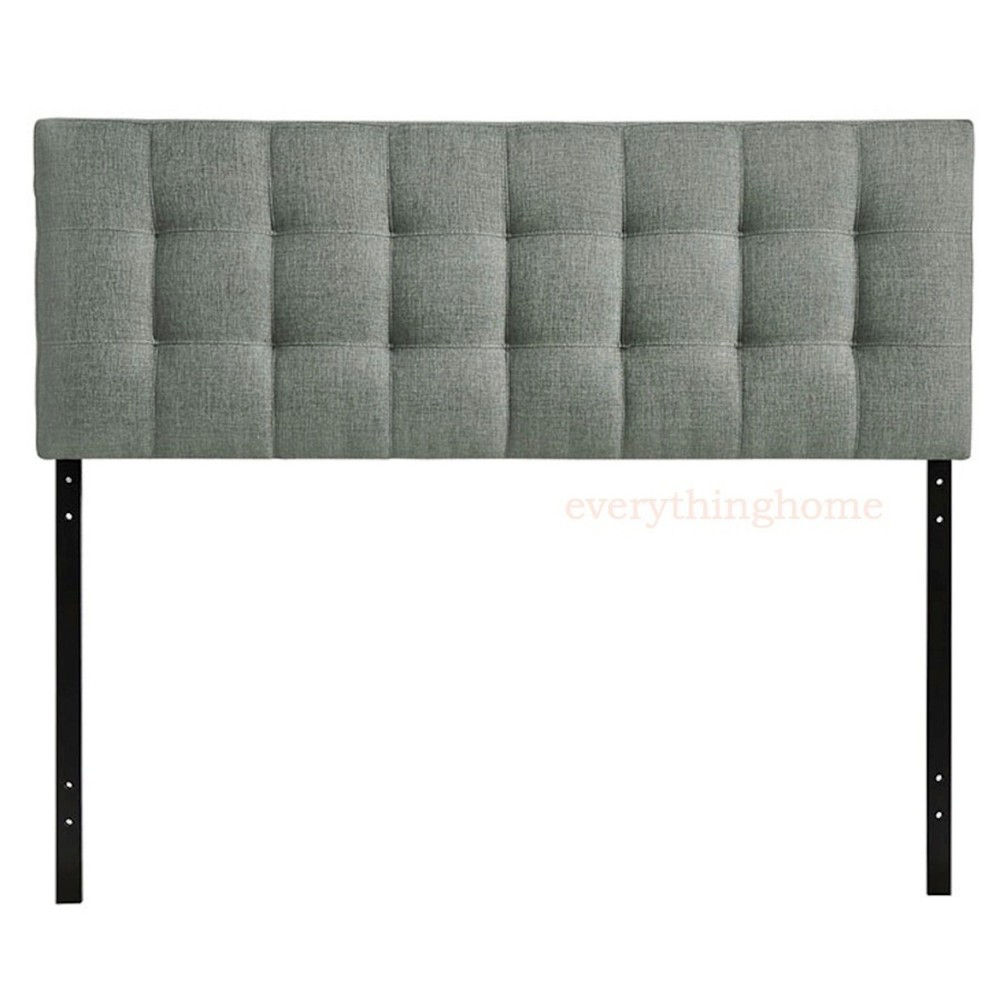 King Fabric Headboard Button Tufted Upholstered Beige, Gray, White, Navy Blue