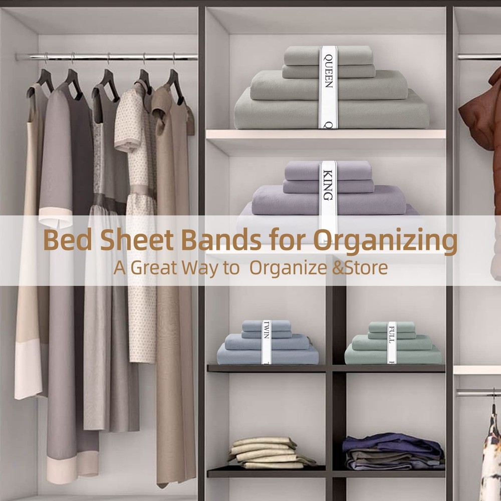 Bed Sheet Organizer Bands - Sheet Keepers for Organizing