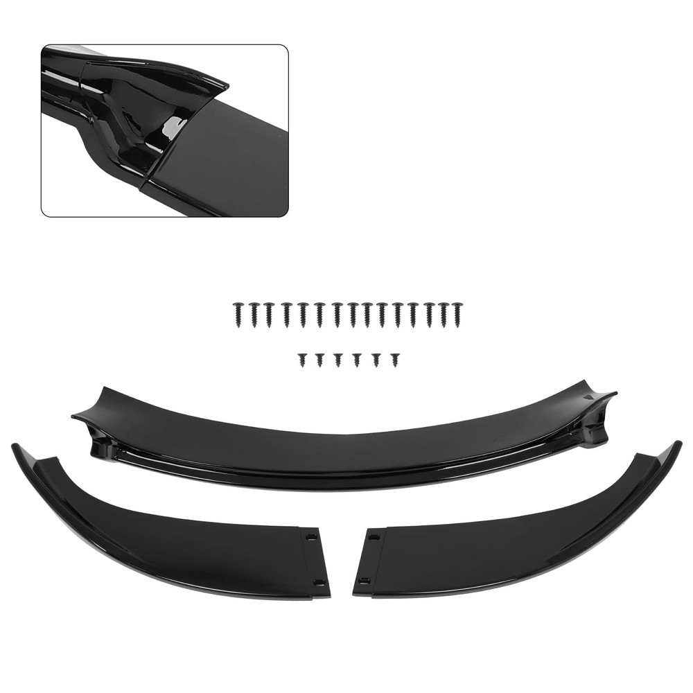 3PCS Front Bumper Lip for 2006-2010 E60 M5 Glossy Black