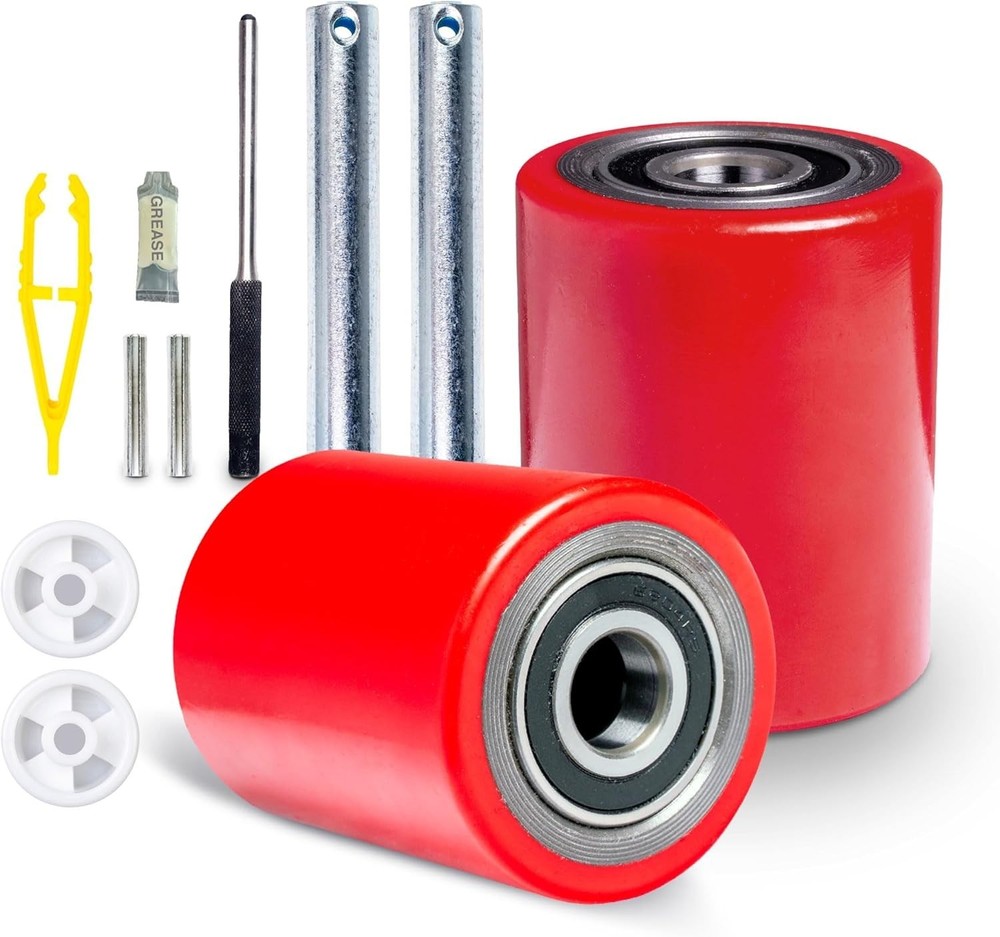 Durable Replacement Wheels for Pallet Jack with Heavy-Duty Polyurethane Design