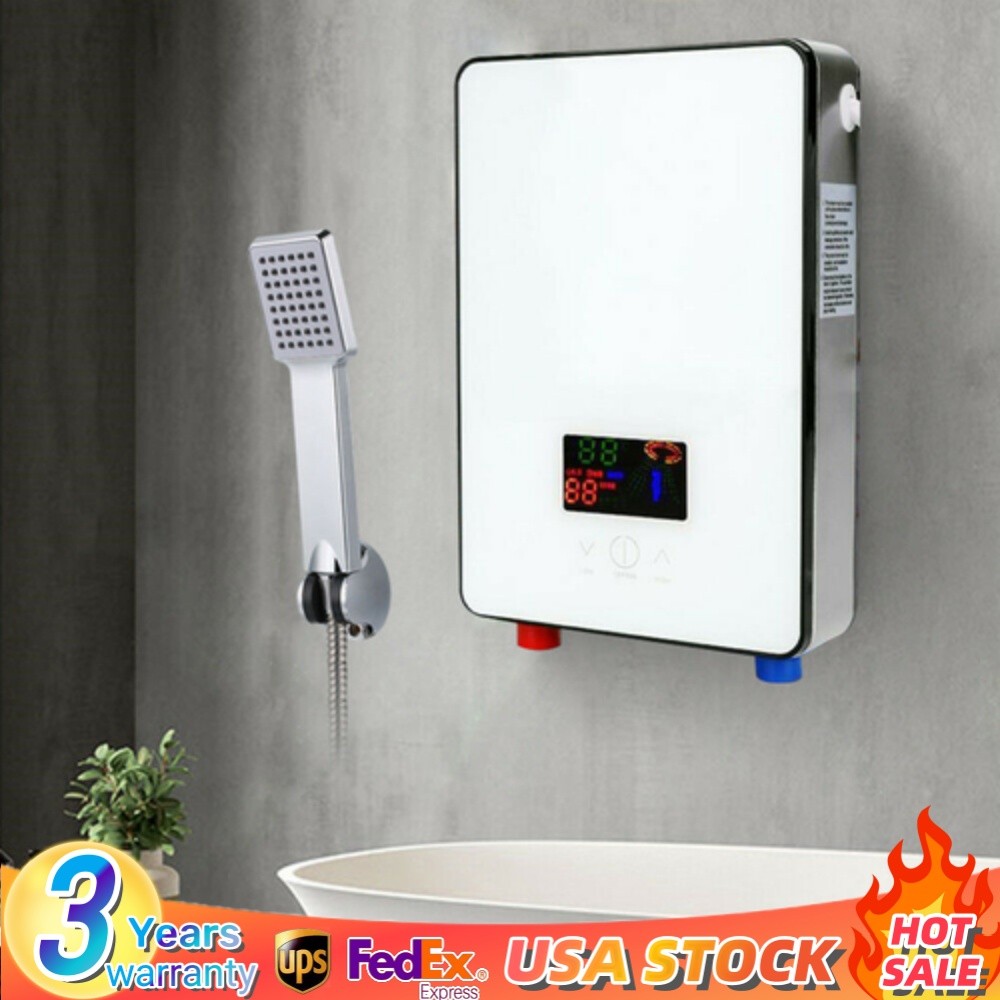 110V Whole House Electric Tankless Instant Water Heater With Shower Head 4500W