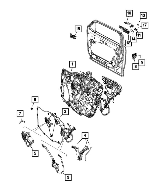 Genuine Mopar Door Handle Bracket Left 68414614AA