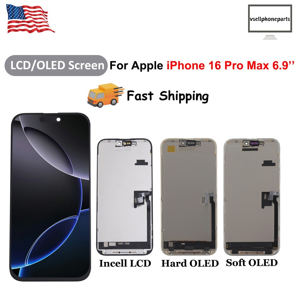 LCD/OLED Display Touch Screen Assembly Replacement For Apple iPhone 16 Pro Max