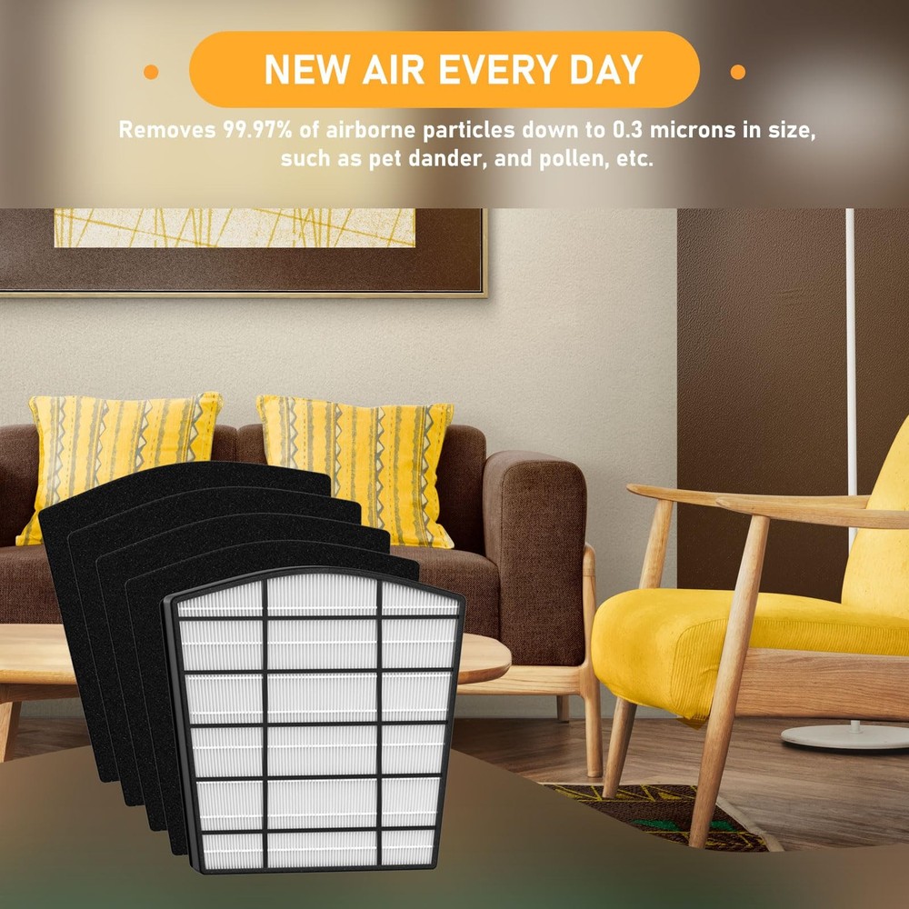 HP800 HEPA Filter Replacement Set Compatible with Hunter HP800 Multi Room Lar...
