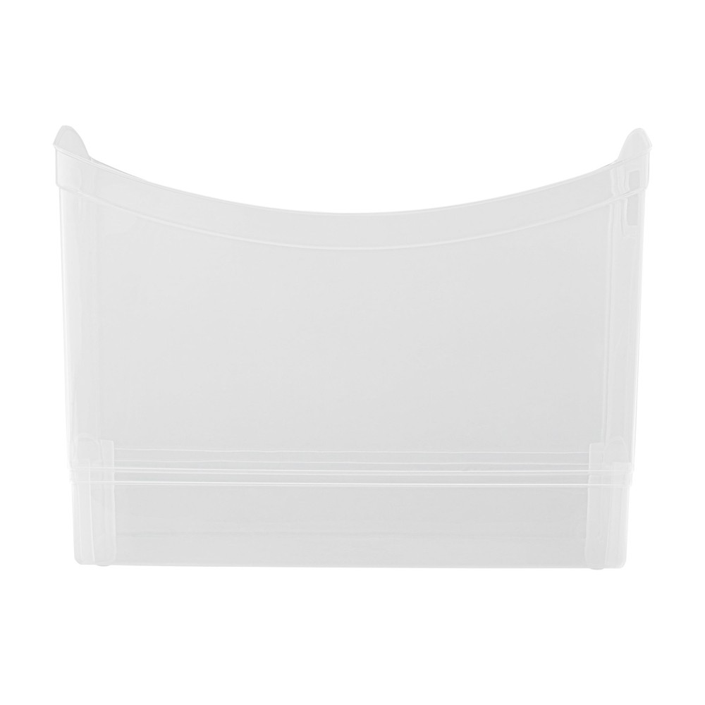 Clear 12 Qt Plastic Storage Bin with Handles Narrow Rectangular Utility