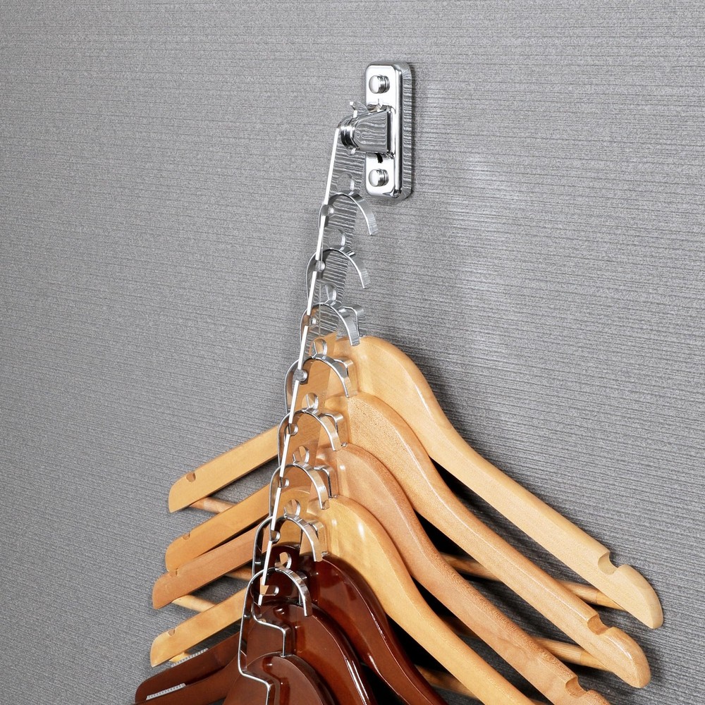 Folding Clothes HangerStainless Steel Wall Mounted Drying RackSpace Saving La...