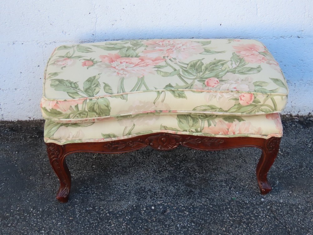 French Carved Large Stool Footstool Ottoman 6308