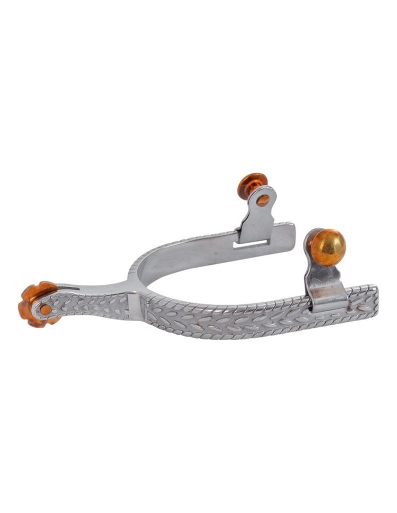 Diamond R Spurs Mens 6 Point Rowel Engraved Roping Silver DR582