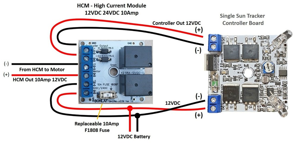 MKIII 12V DIY Single Axis PV Panel Sun Tracking Control Board + 10A Relay Module