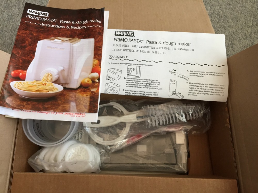 Waring Primo Pasta & Dough Maker PS101 Open Box with Attachments - Service Unit