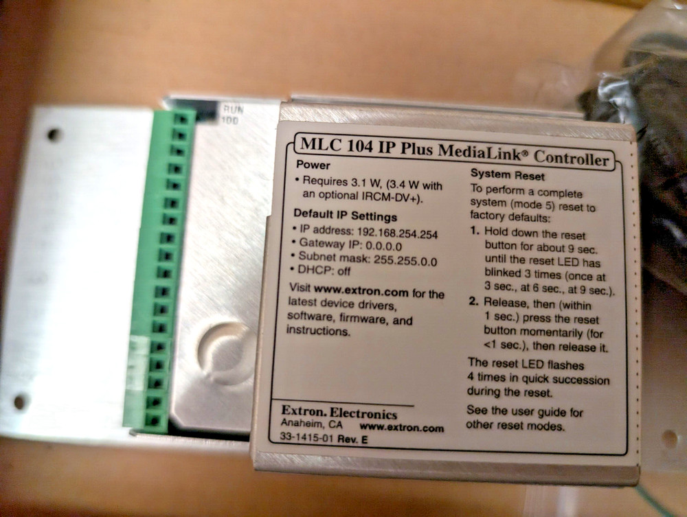 Extron MLC 104 IP Plus L, 60-818-33, White, MediaLink Controller, Control Panel
