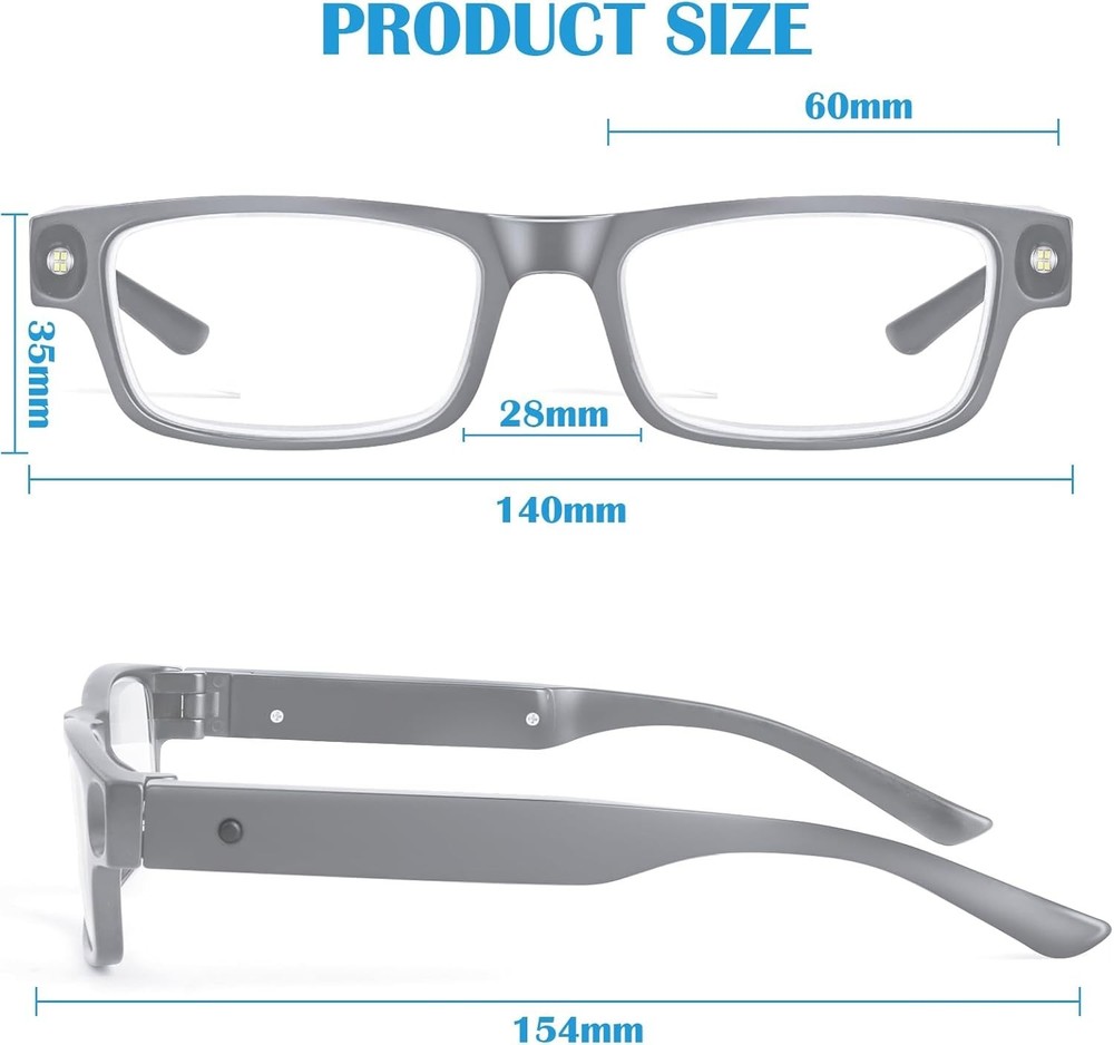 200% Magnifying Glasses with Light,Usb Rechargeable LED Lighted Magnifying Eyewe