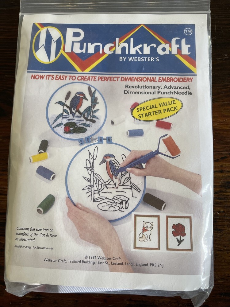 1992 Webster’s  Punchkraft Embroidery Kit Starter Pack