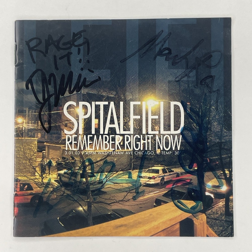 Spitalfield Band SIGNED AUTOGRAPHED Remember Right Now CD [Front Insert Only!]