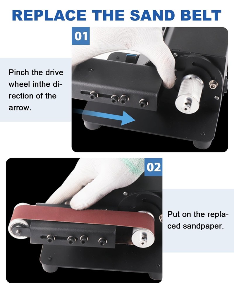 Mini Belt Sander Knife Sharpener Belt Sander Variable Speed Electric Power Be...