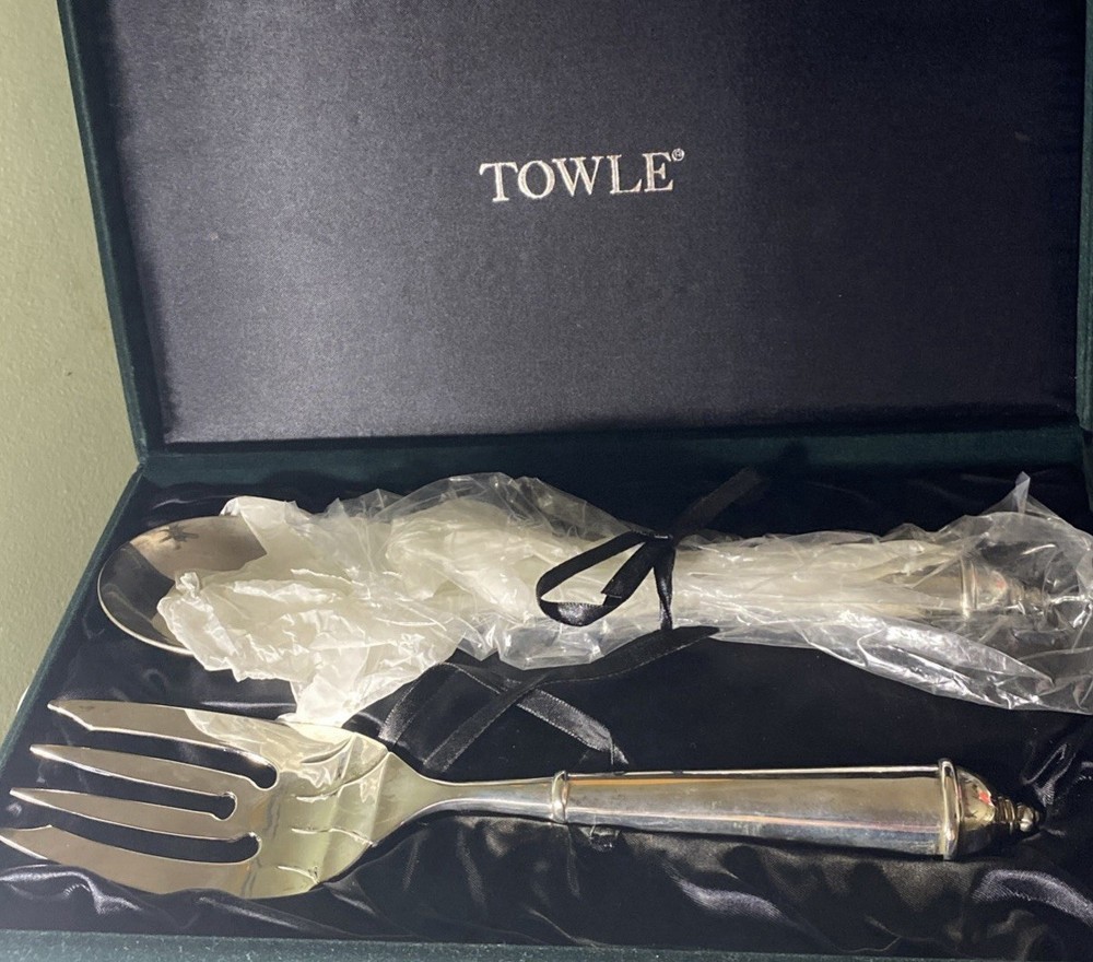 Towle COPENHAGEN (SILVERPLATE 2000) Solid Hollow Handle Serving Set NIB