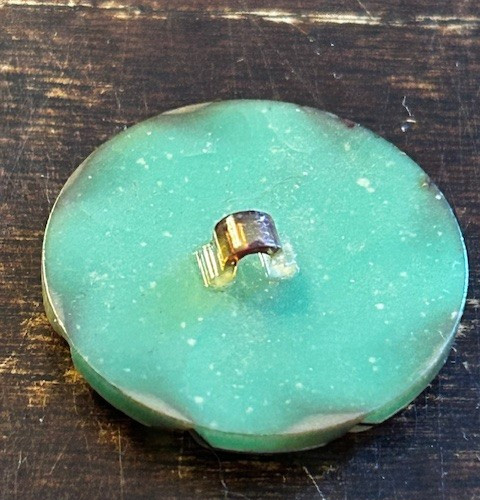 Vintage Green Swirl Celluloid Button BB