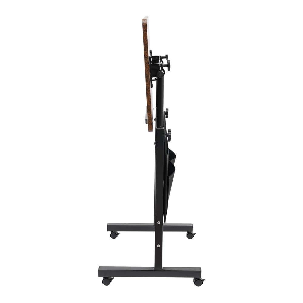 Adjustable Height Rolling Laptop Desk with Storage for Home & Office