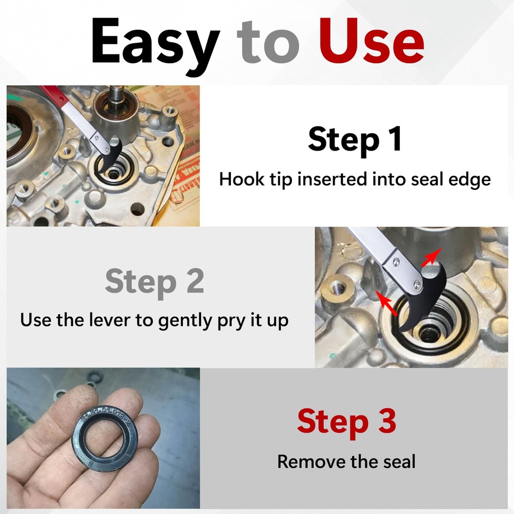 ecocstm Seal Puller Tool, Oil Removal Tool with Dual Hook, Universal...