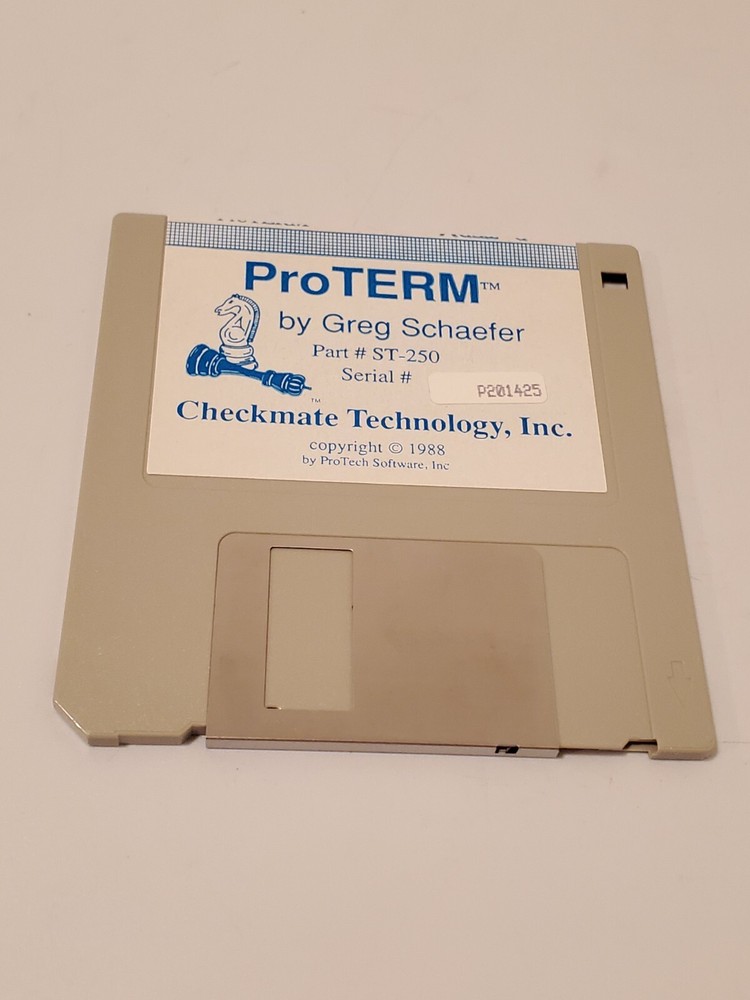 ProTERM Greg Schaefer ST-250 Checkmate Technology 1988 Floppy Disk Computer Game