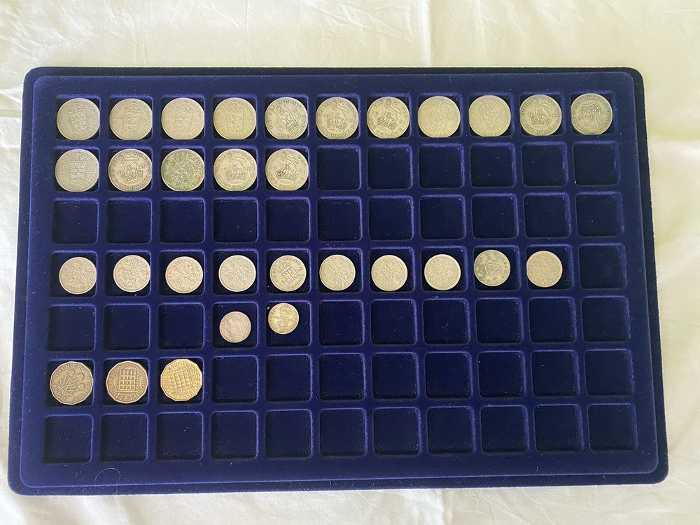 Large coin collection in case