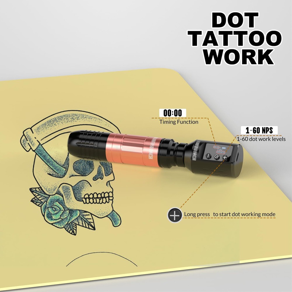 Tattoo Gun Kit Wireless Tattoo Machine Kit Complete Tattoo Kit Rechargeable C...
