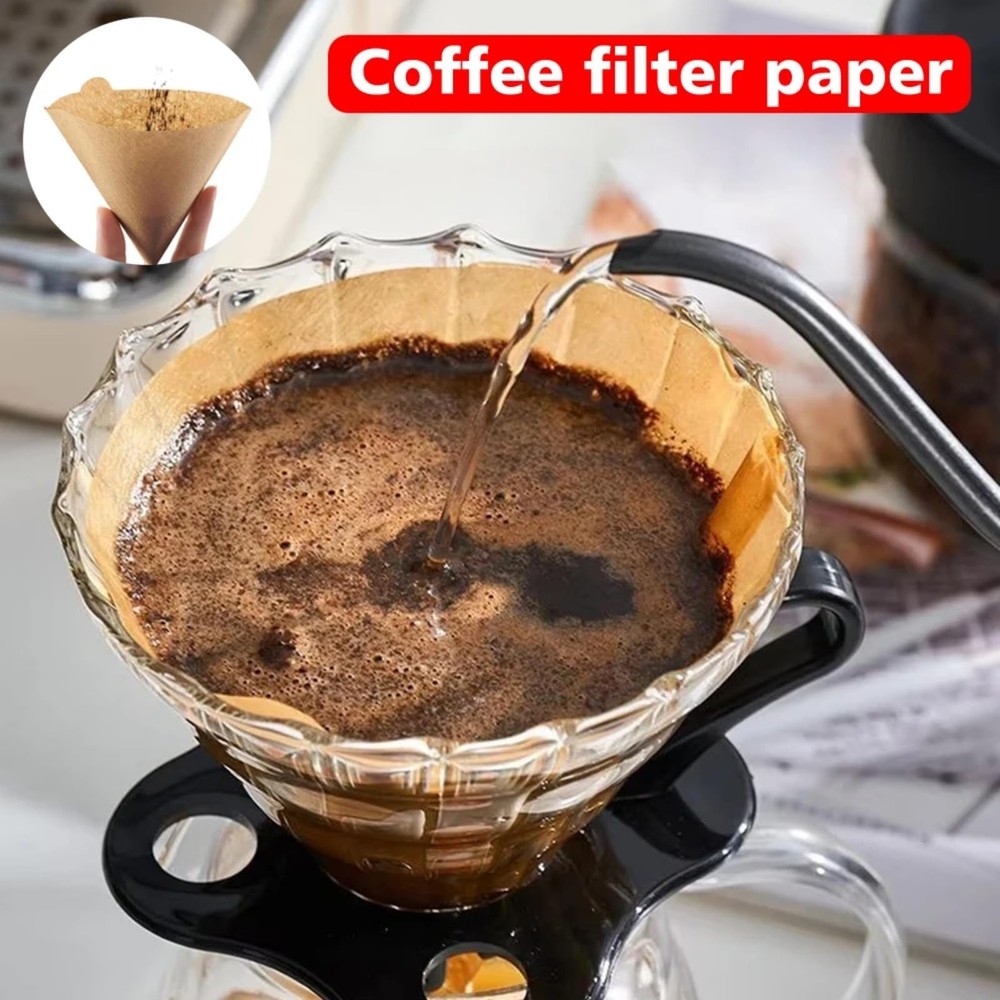 COFFITO Coffee Filter, Size 02 Cone Filters Disposable, 100 V02, Brown