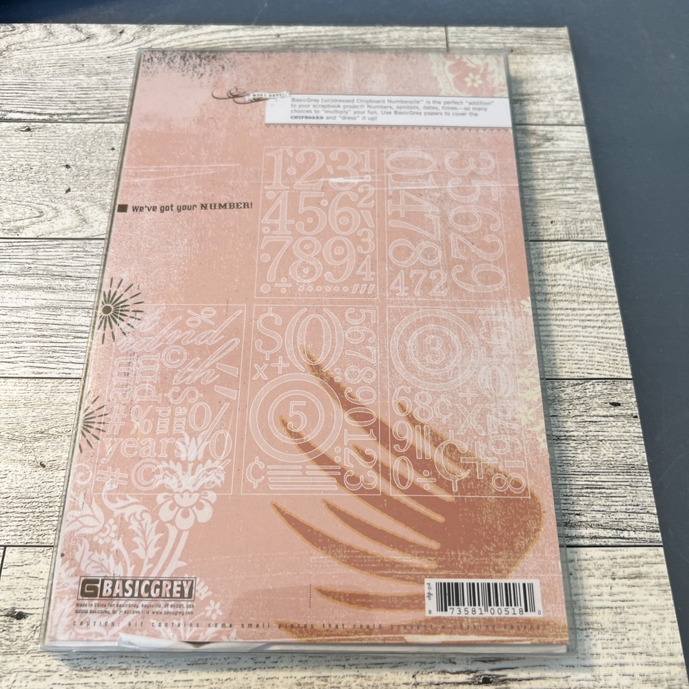 Basic Grey Chipboard Numberpilw Cardboard Cutout numbers