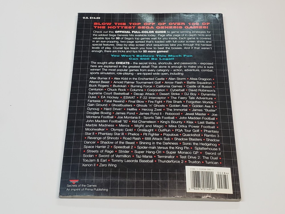 Sega Genesis Official Power Tips Book Guide Book ***