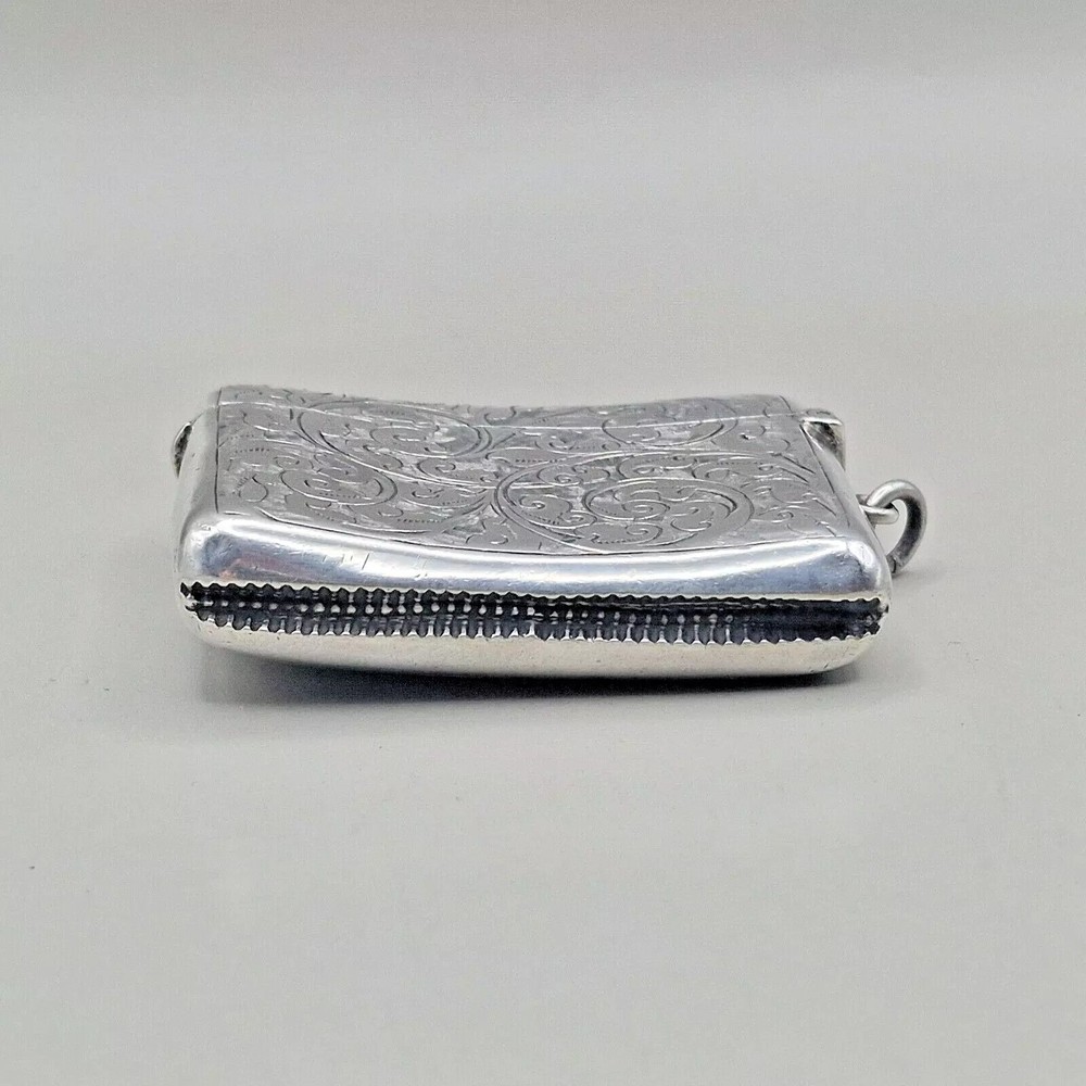 Rare Solid Silver Vesta Case With Two Compartments by Thomas & Marshall 1906