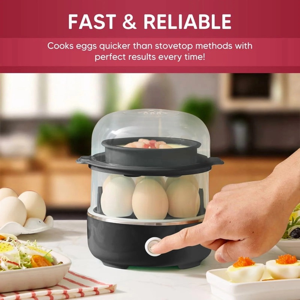 Elite Cuisine EGC5211 Bk Automatic Easy Egg Cooker, 14 Eggs