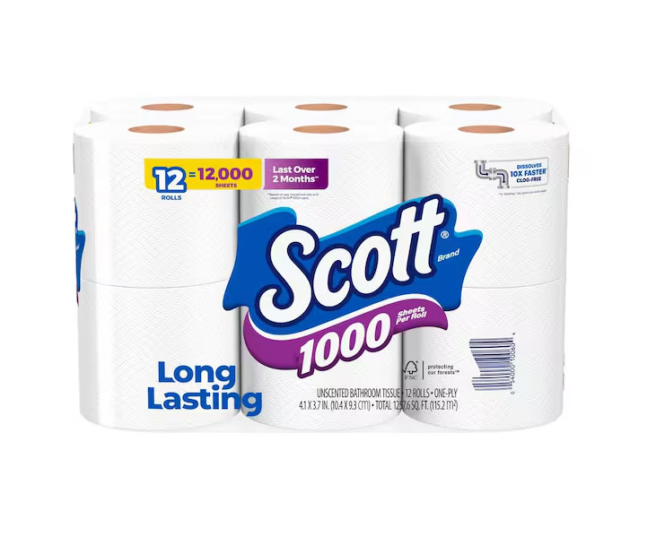 White Toilet Tissue (1000-Sheet 12 Rolls Per Pack)