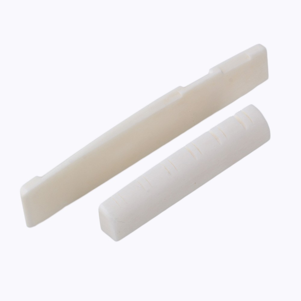 1 Set Bone Guitar Saddle and Nut for 12 String Acoustic Folk Guitar