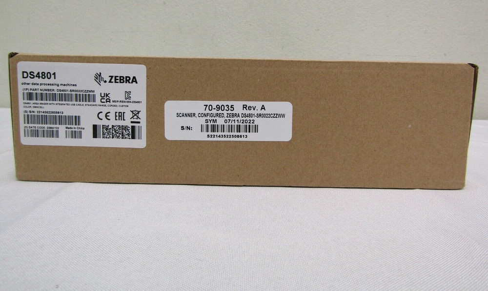 Zebra DS4801, 2D Handheld Barcode Scanner, DS4800 Series White With Accessories