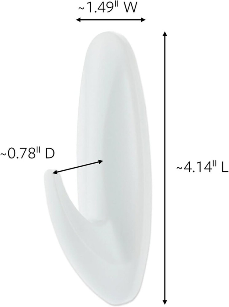 Command Designer Bath Hook Large White 1-Hook with Large,