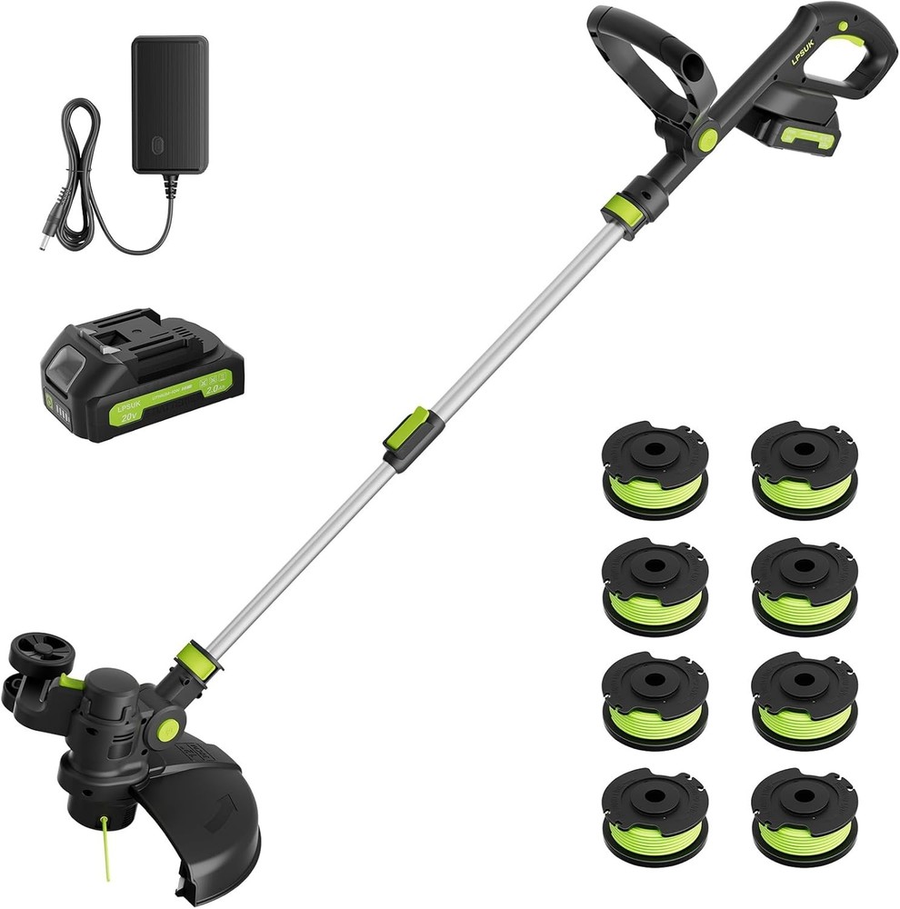 Electric Lawn Mower & Edger Combo, 2.0Ah Battery